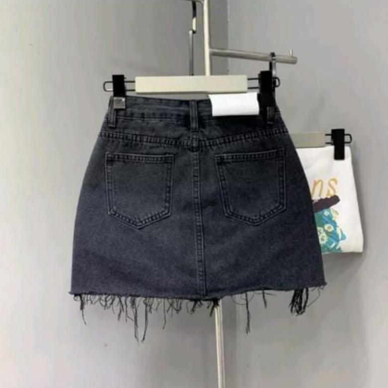 Bayar Ditempat - rok pendek wanita jeans jumbo rok big size jumpsuit style .,