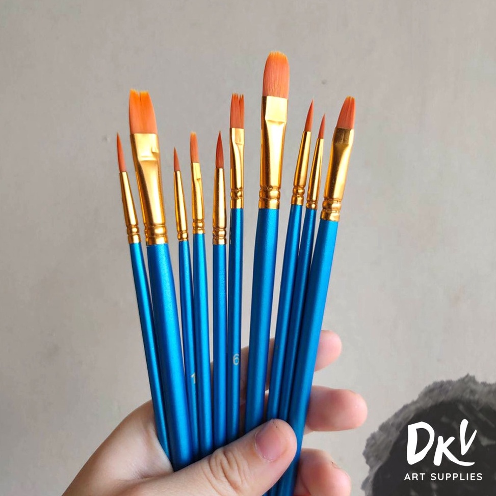 

[PROMO NSD6] Nylon brush / Kuas lukis 10pcs mix 136