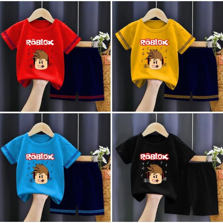 (Bisa Cod) setelan baju anak laki laki motif roblox keren 