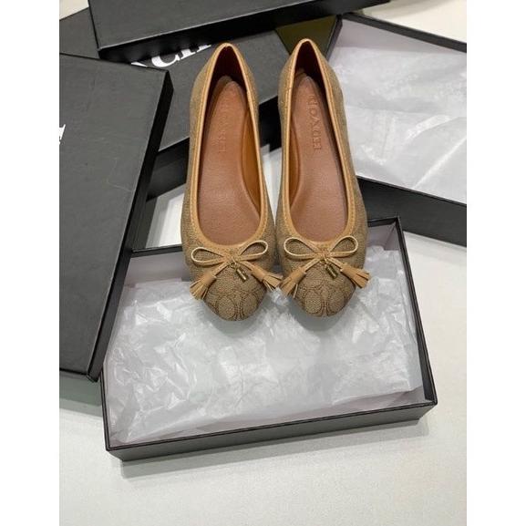 SEPATU WANITA COACH FLATSHOES SIGNATURE CANVAS ORIGINAL