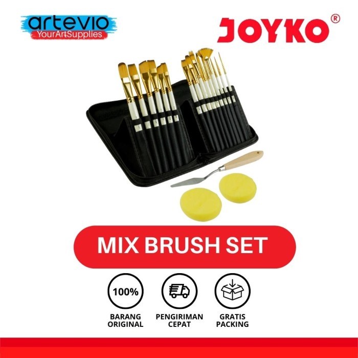 

Art Brush Set Alat Lukis Kuas Cat Air Nyak Acrylic Joyko Brs-12