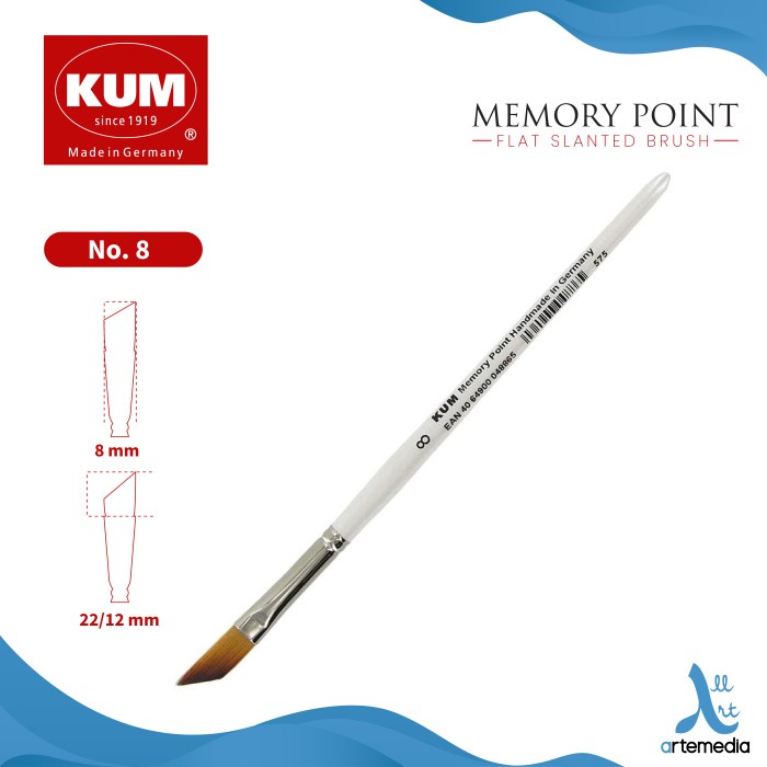 

Kuas Lukis Kum Memory Point Flat Slanted Synthetic Brush Short Handle