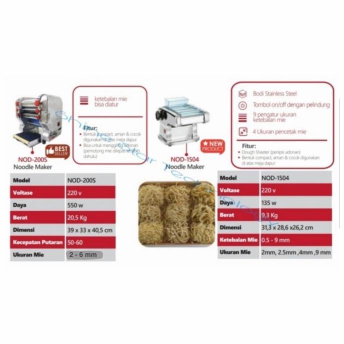 Produk Unggulan] Mesin MIE / PASTA Fomac NOD-1504 NOD-200S NOD-300P NOD-300S