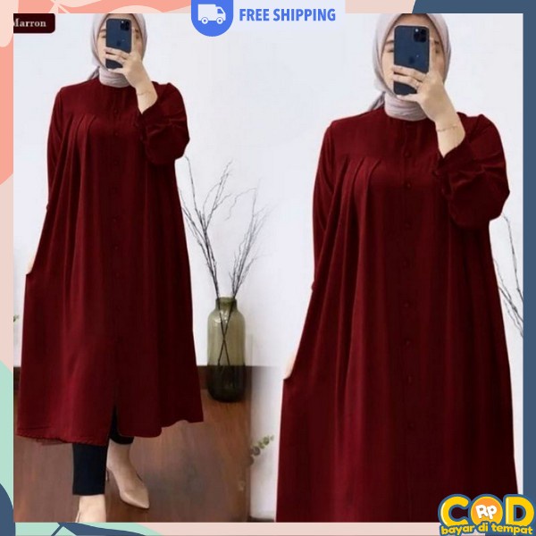 Tunikk Long Panjang Long Tunika Mursh Tynik Wanita Dres Murah Ayasan Kekinian Tunij Panjang Tunil Im