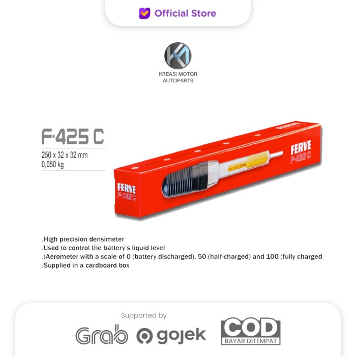 FERVE F-425 C HYDROMETER / ALAT PENGUKUR KADAR AIR AKI ZUUR