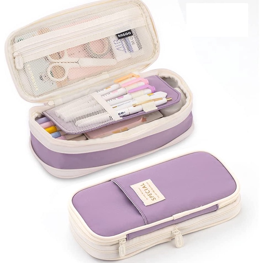 

Cuci-Gudang Angoo Kawaii Pencil Cases Large Capacity Pencil Bag Pouch Holder Box for Girls Office Student Stationery Organizer School Supplies HDD
