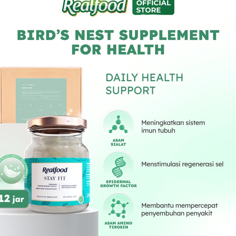 Kirim Langsung Realfood Stay Fit Vitamin Anak | Sarang Burung Walet | Imun Booster | Vitamin BPOM