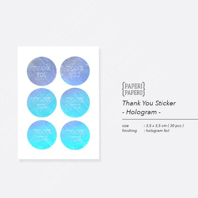 

@#@#@#] Thank You Sticker Hologram - Stiker Segel Tempel Silver Emboss(30 pcs)