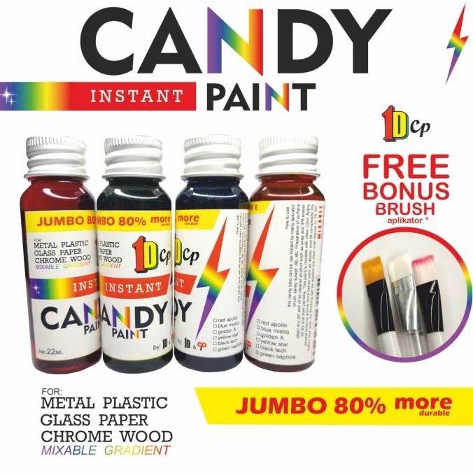 ><><><] cat CANDY tone chrome logam plastik JUMBO 22ml INSTAN