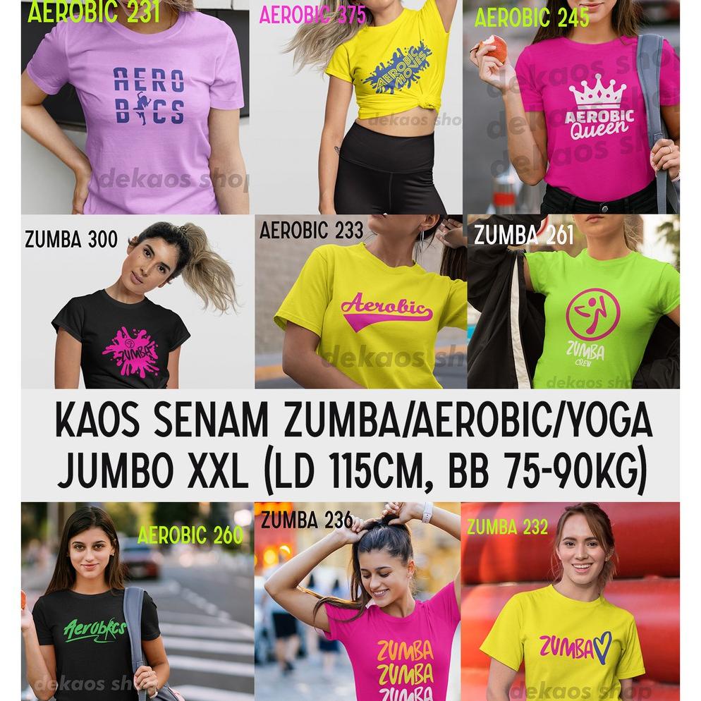 Diskon Kaos Zumba Jumbo / Baju Zumba Jumbo / Kaos Baju Jumbo Wanita / Jumbo Wanita Atasan Big Size /