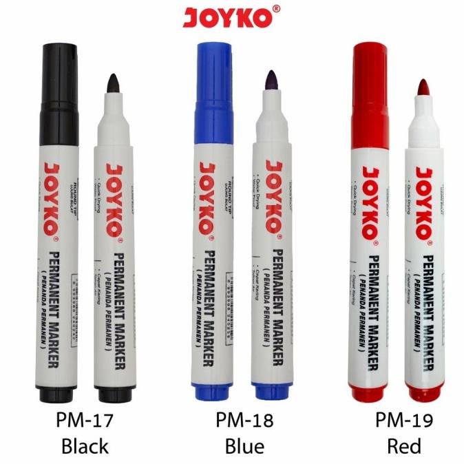 

paling diminati] Spidol Permanen Joyko Permanent Marker Hitam Merah Biru PM Series