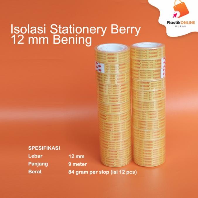 

(:(:(:(] Isolasi Stationery Berry 12 mm Bening | Lakban | Plakban
