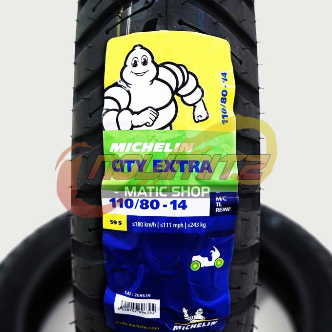 Ban Motor Tubeless Michelin City Extra 110/80 - 14 Vario Beat Scoopy