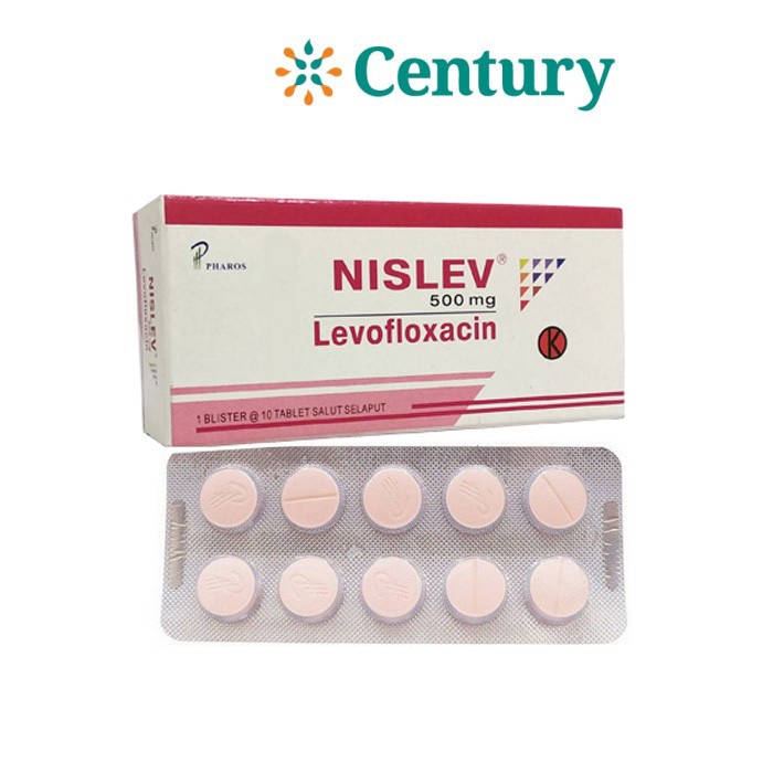 NISLEV 500 MG ISI 10 TAB / LEVOFLOXACIN 500 MG / INFEKSI BAKTERI