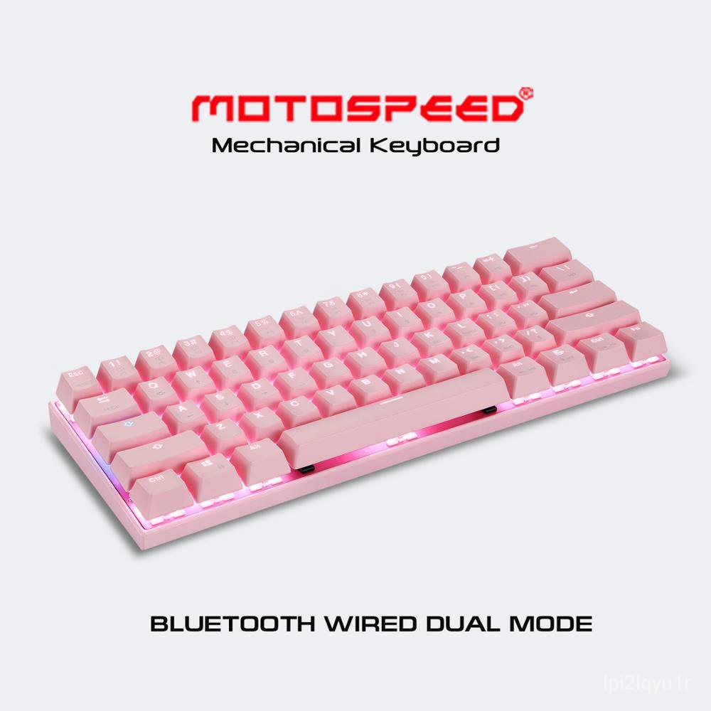 ✅&Motospeed CK62 Mini Portable 60% Mechanical Keyboard Bluetooth Dual Mode USB Wired Laser Gaming Ke