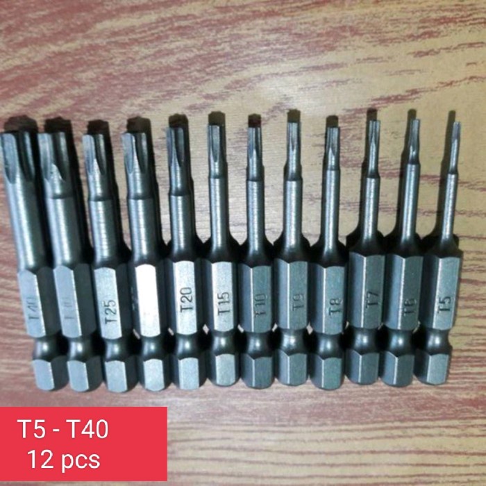 nice Mata obeng bintang set T5 - T40 Lubang