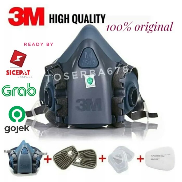 Ready  Masker Respirator 3M 7502 Original Original Masker 3M 7502