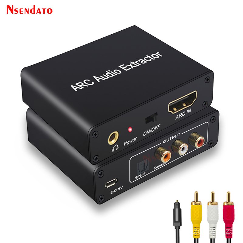 ✅&192KHz HDMI ARC Audio Adapter Extractor Digital to Analog Audio Converter DAC SPDIF Coaxial RCA 3.