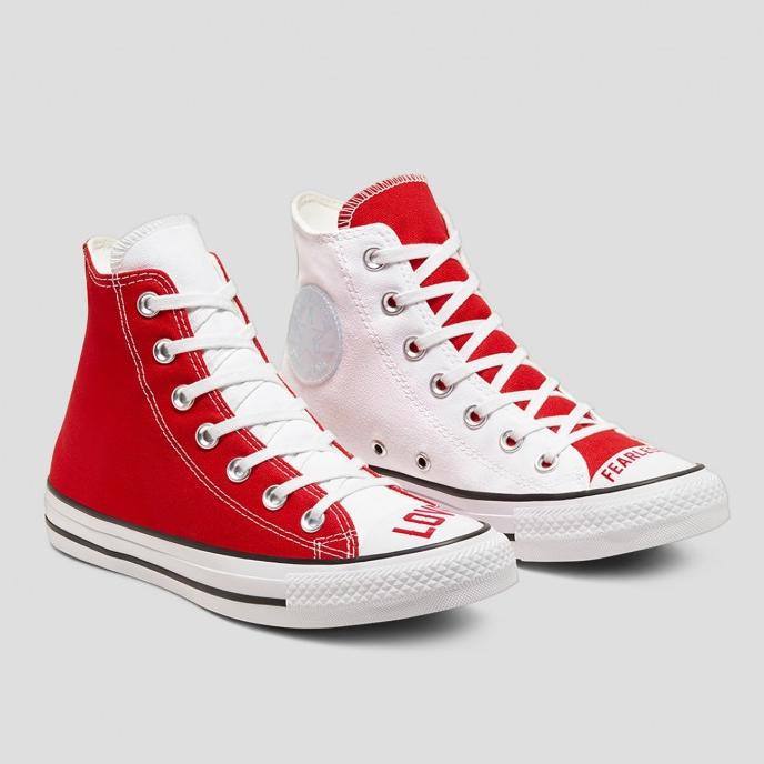 CONVERSE CHUCK TAYLOR ALLSTAR LOVE FEARLESSLY HI WHITE RED ORIGINAL