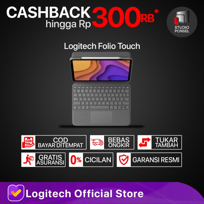 Terlaris Backlit Keyboard Ipad Air 5 4 Logitech Folio Touch With Trackpad Case
