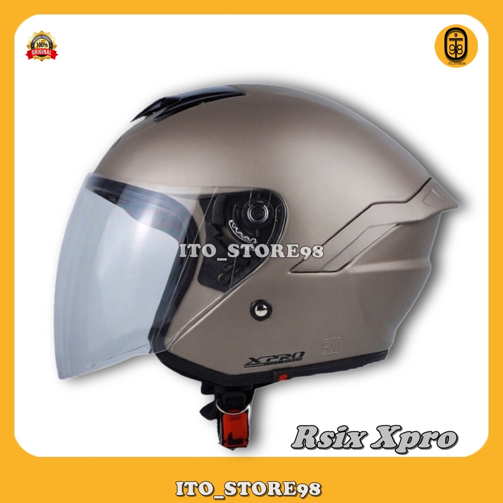 Helm Sepeda Motor Half Face Rsix Xpro Original Helem Pria Wanita Dewasa & Perempuan Hijab Standar SN
