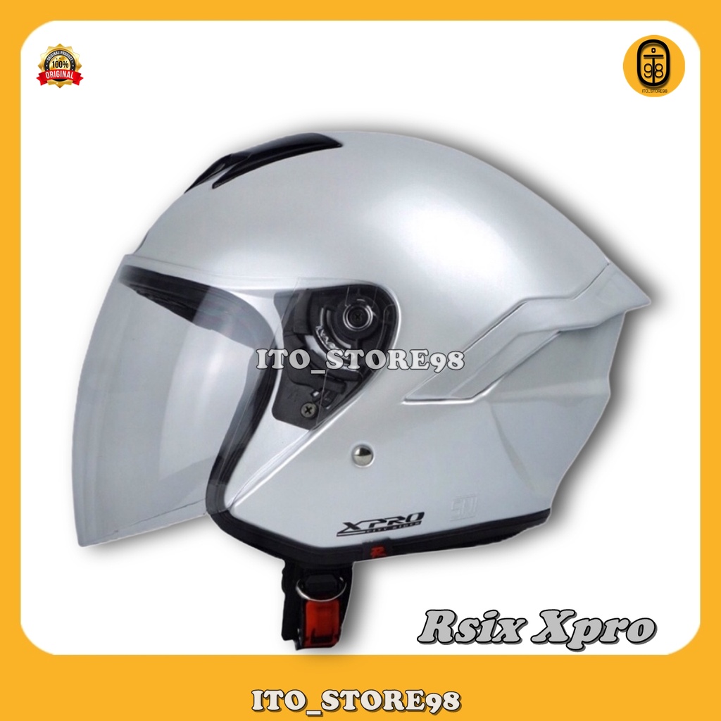 Helm Sepeda Motor Half Face Rsix Xpro Original Helem Pria Wanita Dewasa & Perempuan Hijab Standar SN
