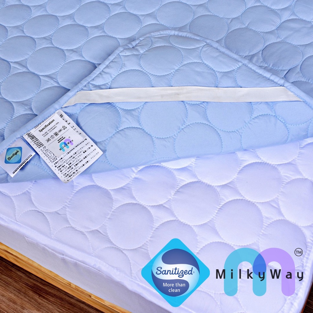 [MilkyWay] Sanitized Color Mattress Protector / Pelindung Kasur Warna Stzd │ Size: (100 x 200) ─ (200 x 200) cm
