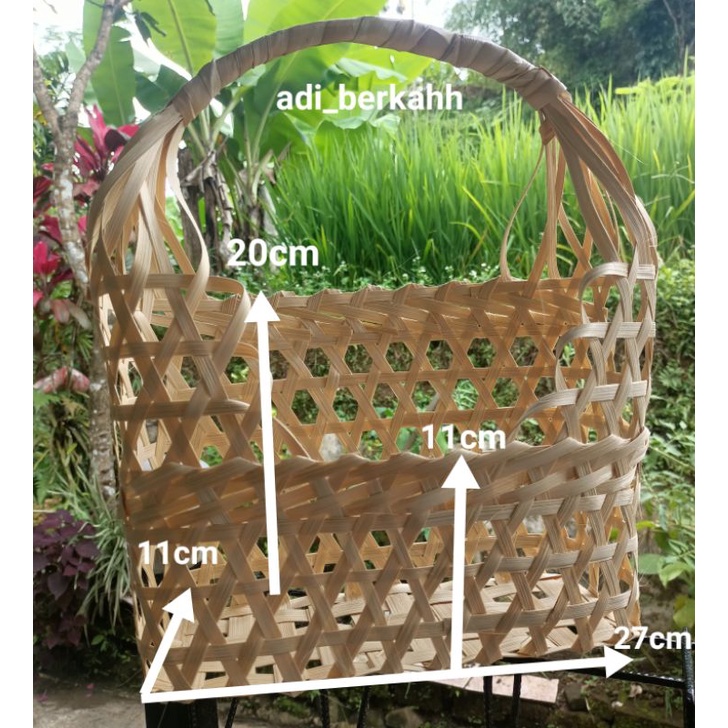 Tas hampers anyaman bambu