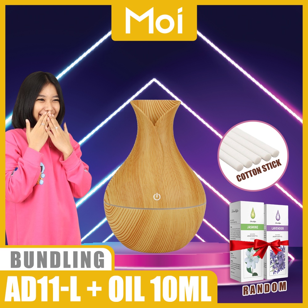 [ PAKET BUNDLING ] Moi 130ML Humidifier Diffuser Aromatheraphy