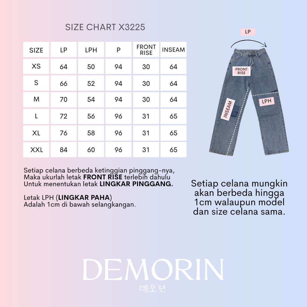 DEMORIN - Celana Jeans Wanita Ripped Straight Highwaist Korean Style - X3225 JOANNE