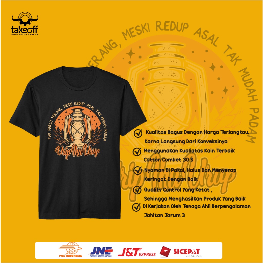 KAOS DAKWAH TEMA  URIP IKU URUP KAOS PRIA WANITA KAOS BRAND ISLAMI