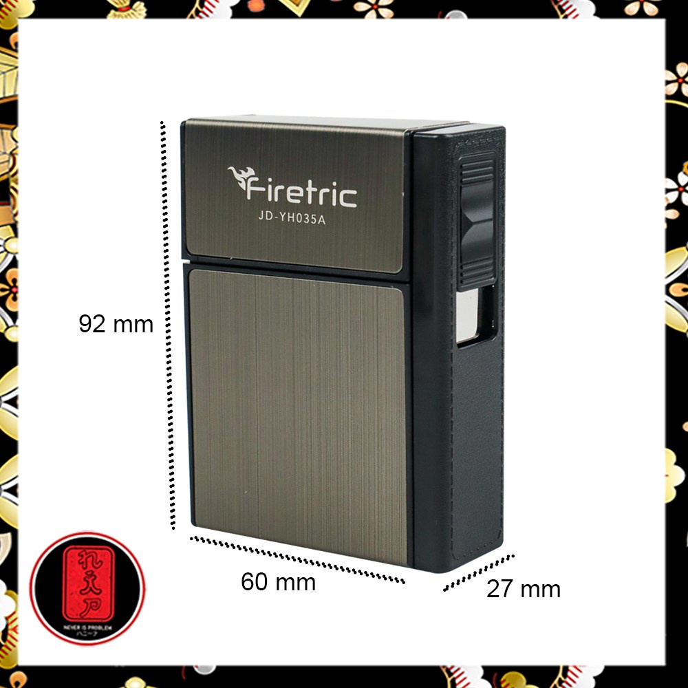 Kotak Rokok 20 Slot dengan Korek Elektrik Removable ( pemetik samping ) /kotak rokok keren