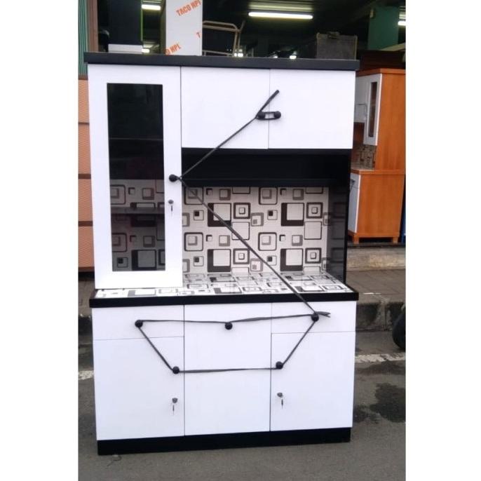 Lemari Dapur Rak Piring Box 3 Pintu Kunci Cat Duco Supermart322