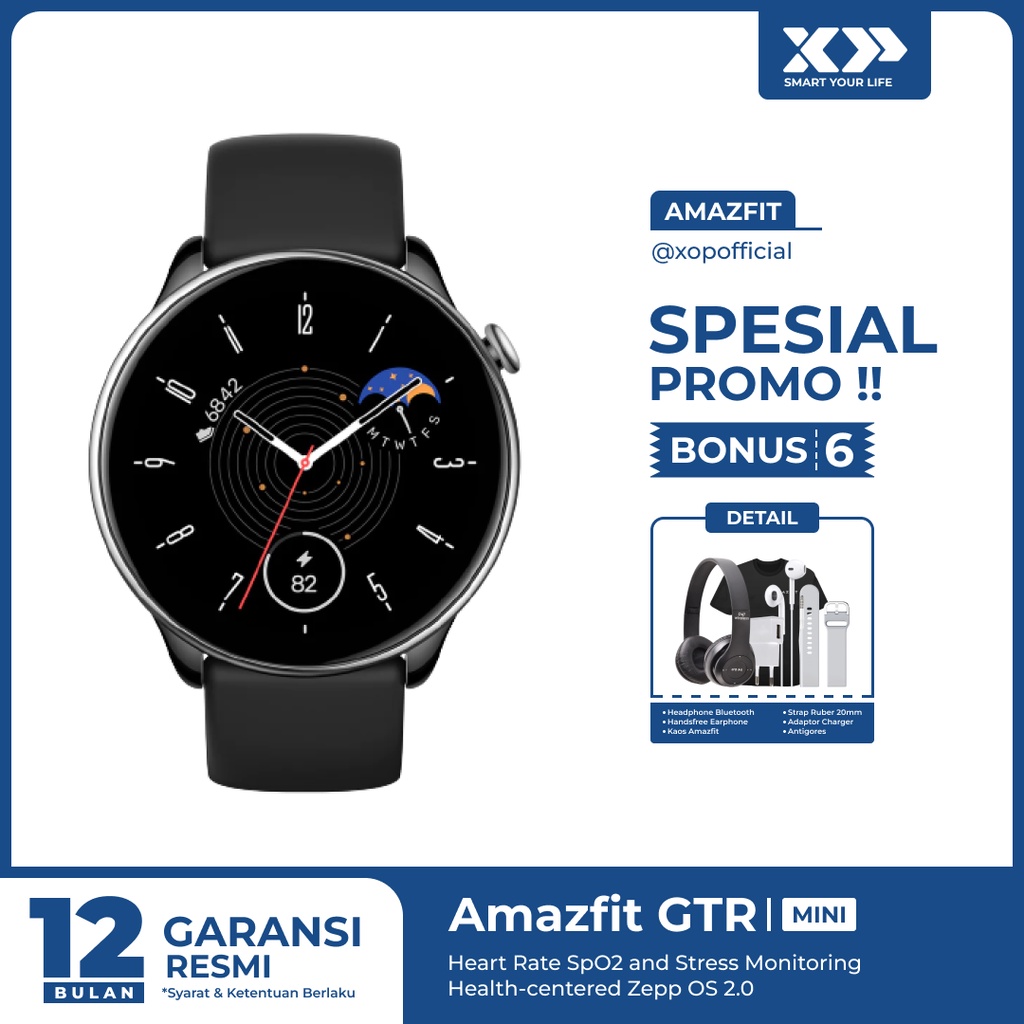 Amazfit GTR Mini Smartwatch SpO2 GPS 120+ Sports Modes - Garansi Resmi