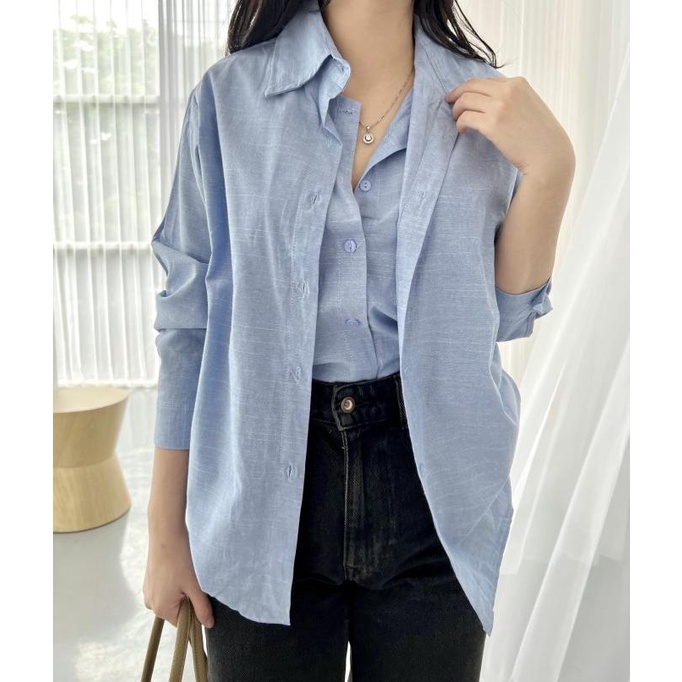Nara Shirt Set Selim Label 2in1 Shirt Set Kemeja Wanita Set Top