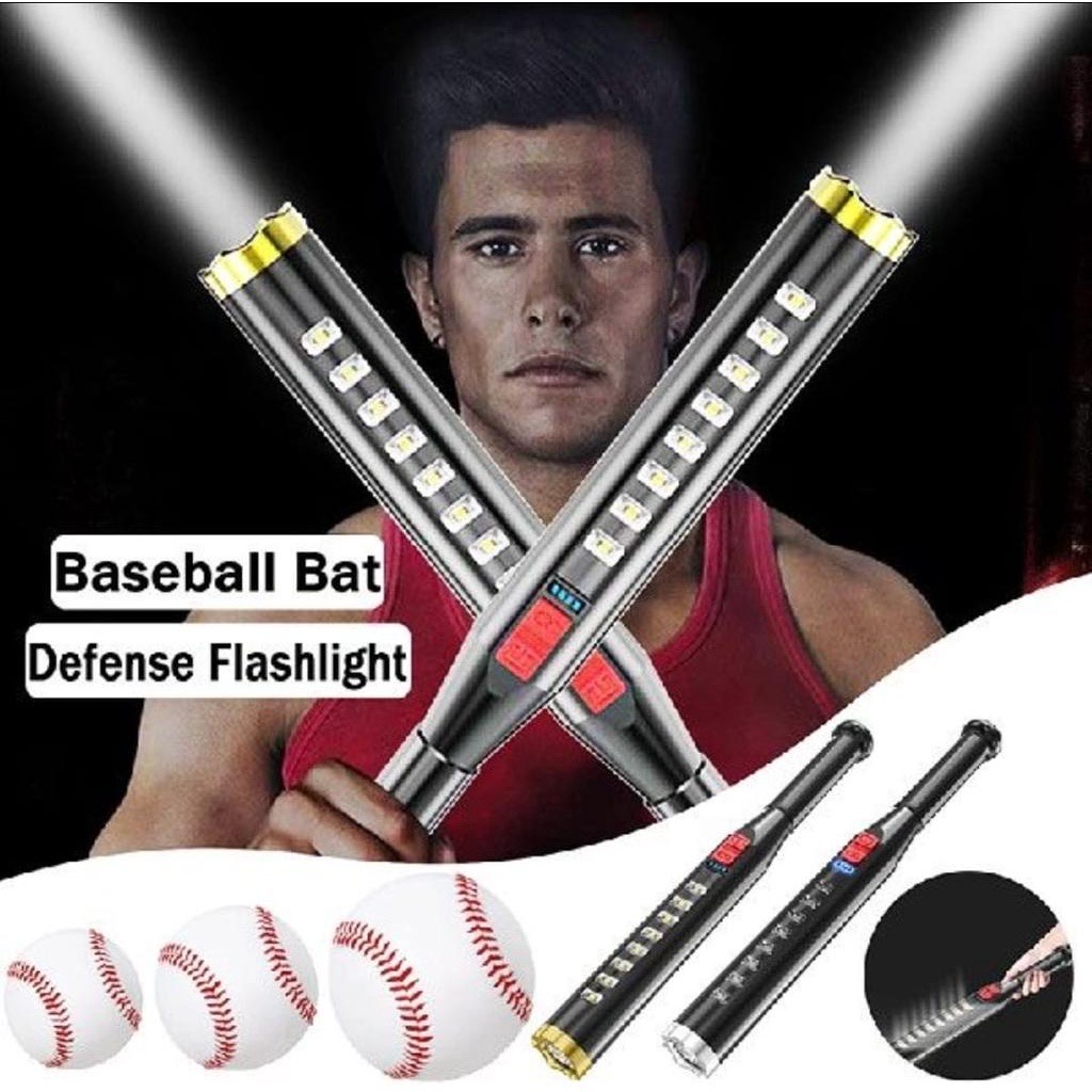 Senter Baseball Lampu Jarak Jauh Super Terang Senter USB Rechargeable Camping LED Hiking Waterproof