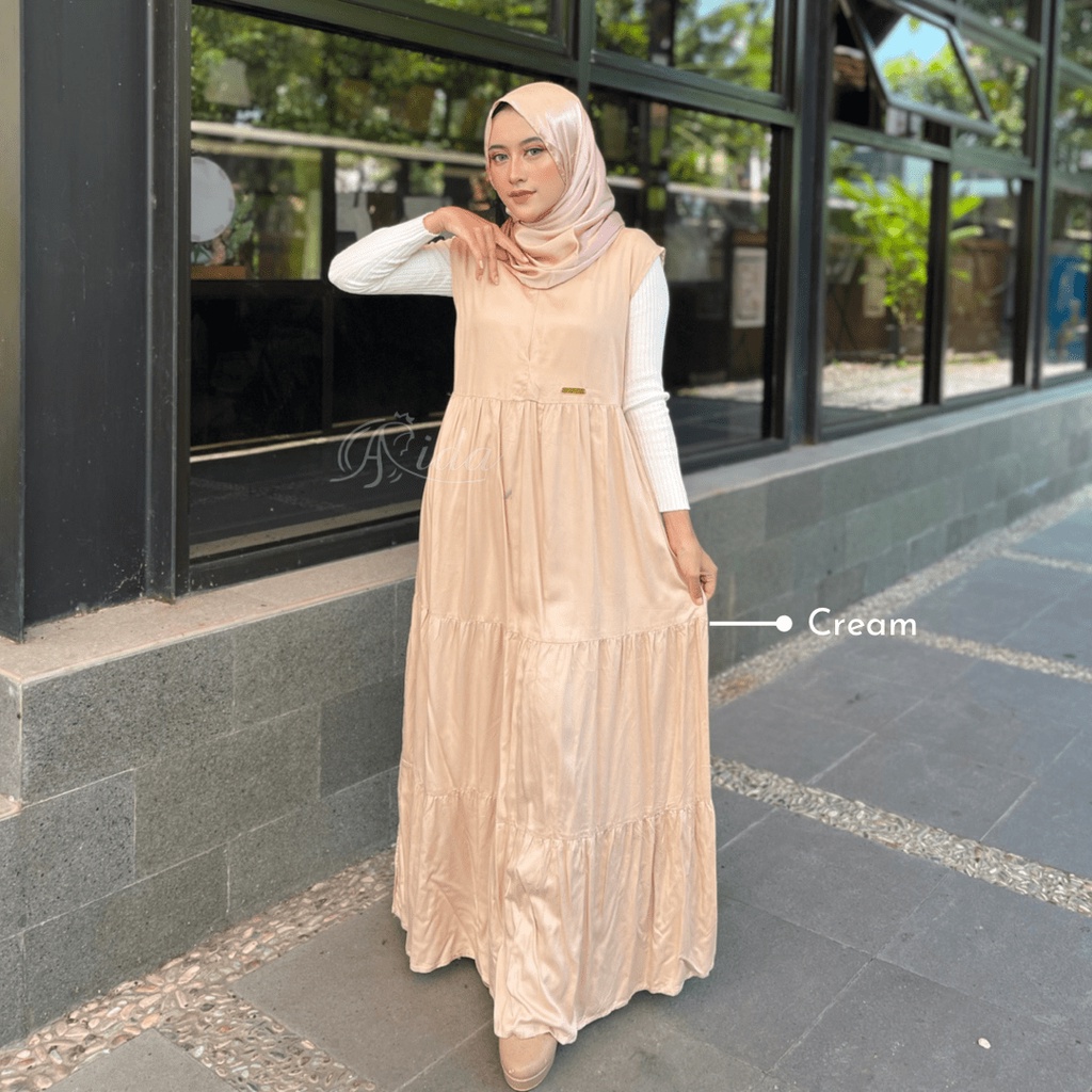 Belva Inner Dress Sleveless Tanpa Lengan Grade A