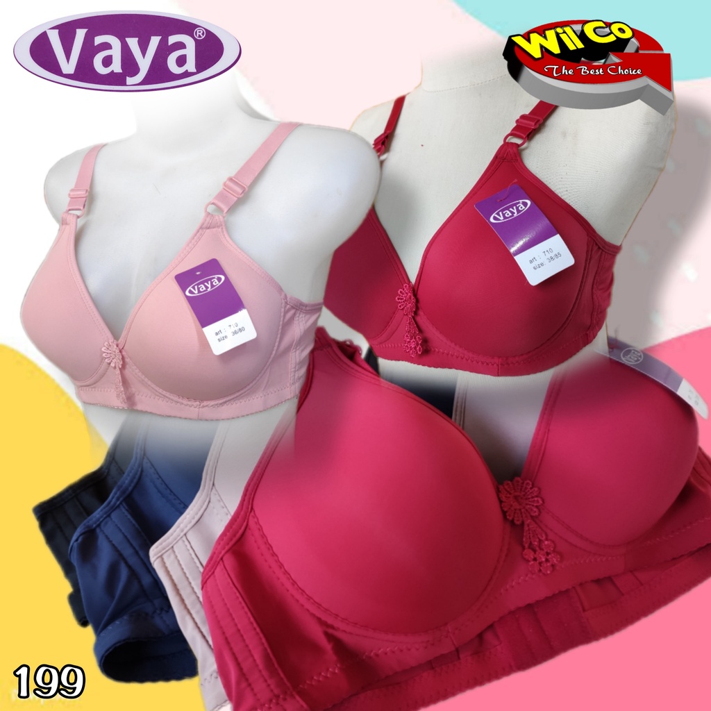 K199 - BRA/BH WANITA VAYA BUSA TANPA KAWAT CUP SEDANG 36B - 42B  TIGA PENGAIT