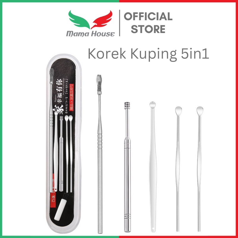 [MH] Korek Kuping Stainless 5 In 1 Korek Kuping Anti Karat