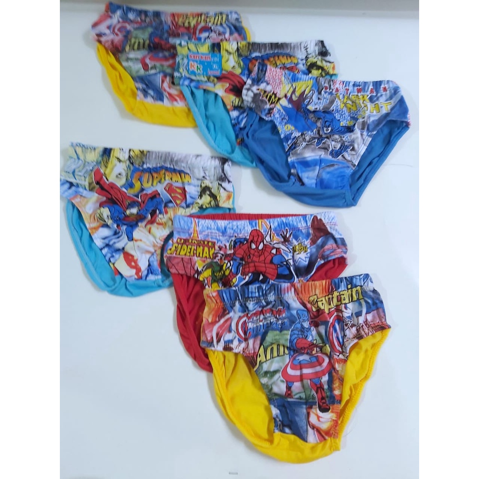 6 Pcs Celana Dalam Anak Laki Laki Merek Ken-Ken Gambar Depan