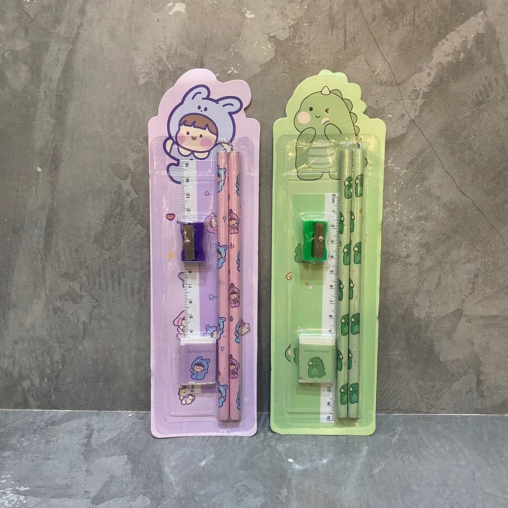 

Set Alat Tulis Sekolah Karakter Packing Lucu