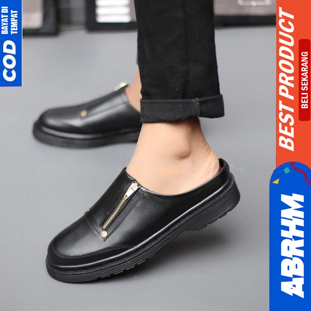 Sepatu Sandal Pria Docmart Sandal Selop Slide Pria Bustong Distro Kekinian Abrhm BOSTON