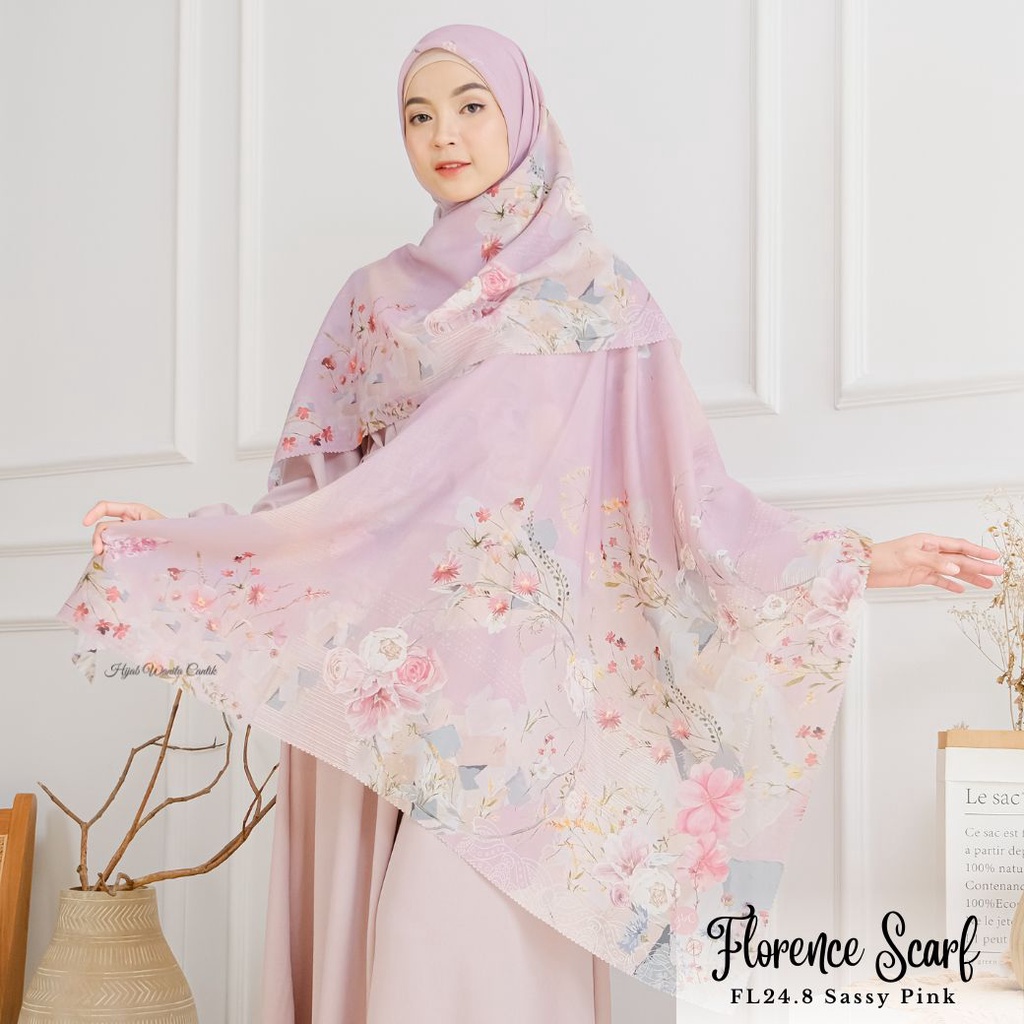 Hijabwanitacantik - Florence Scarf | Hijab Voal Segiempat Printing Premium