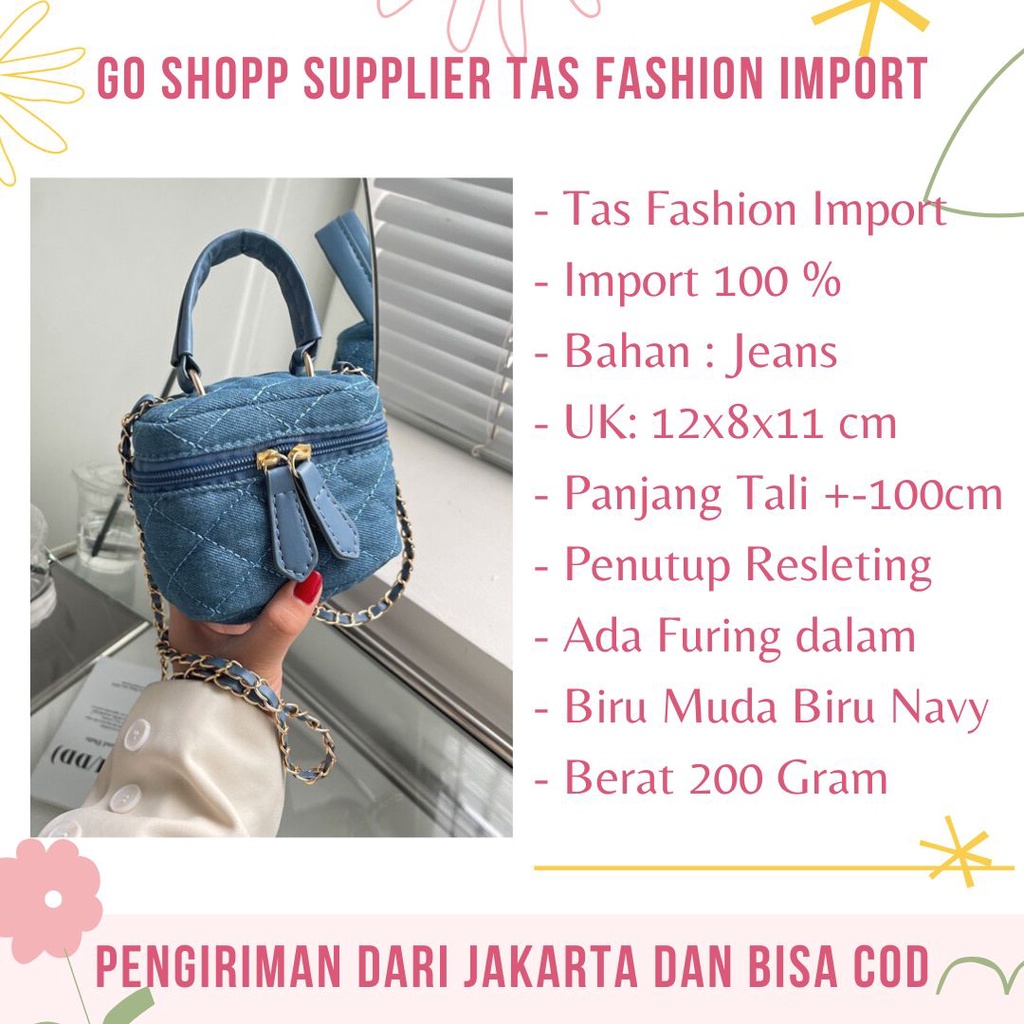 Tas Selempang Bahu Wanita Mini Jeans Import Fashion Korea Terbaru - Sling Bag Wanita Lucu Kekinian TB08