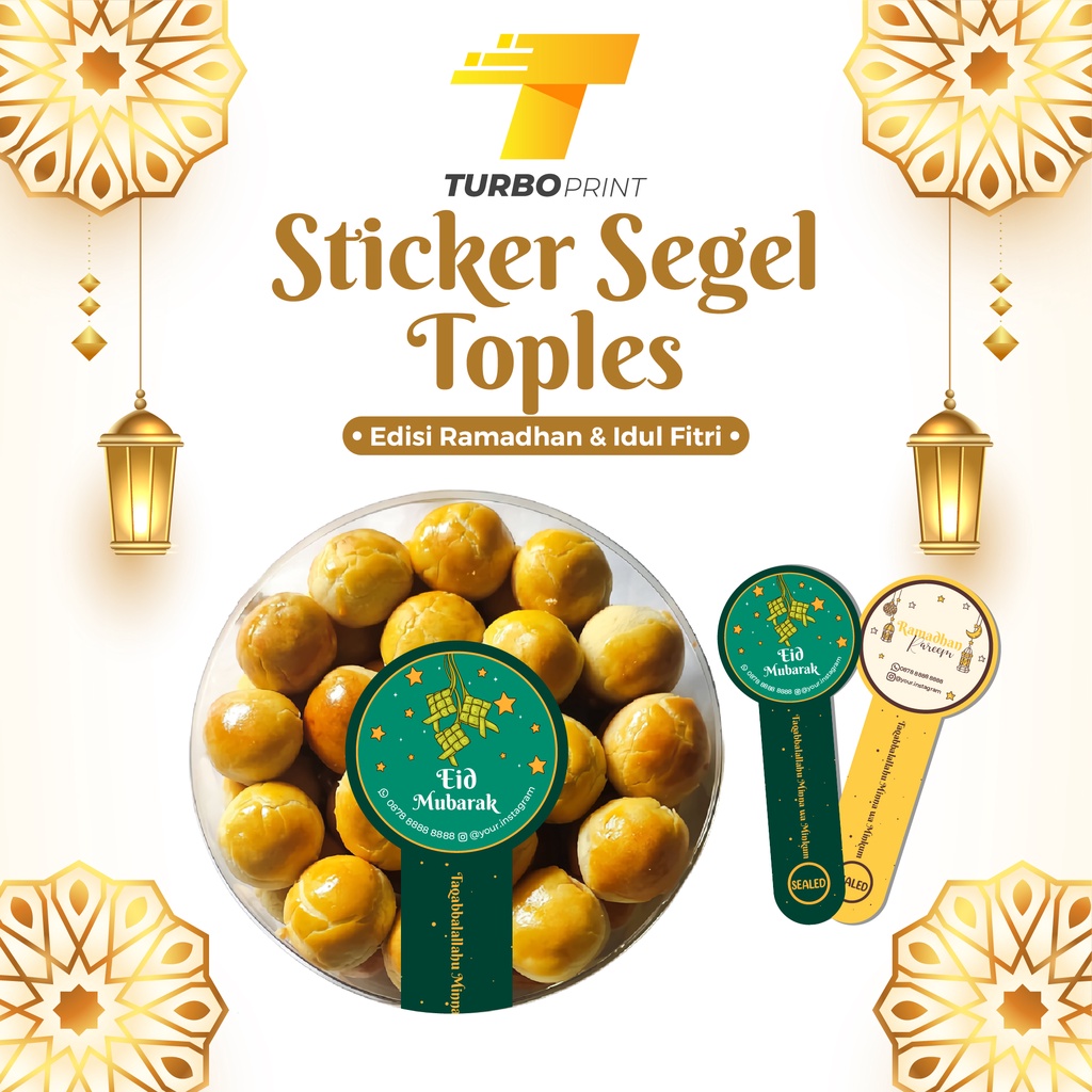 Cetak Sticker Segel Toples Spesial Ramadan &amp; Idul Fitri Segel Packaging Box Kemasan Kue - Stiker Label Toples Puasa &amp; Lebaran