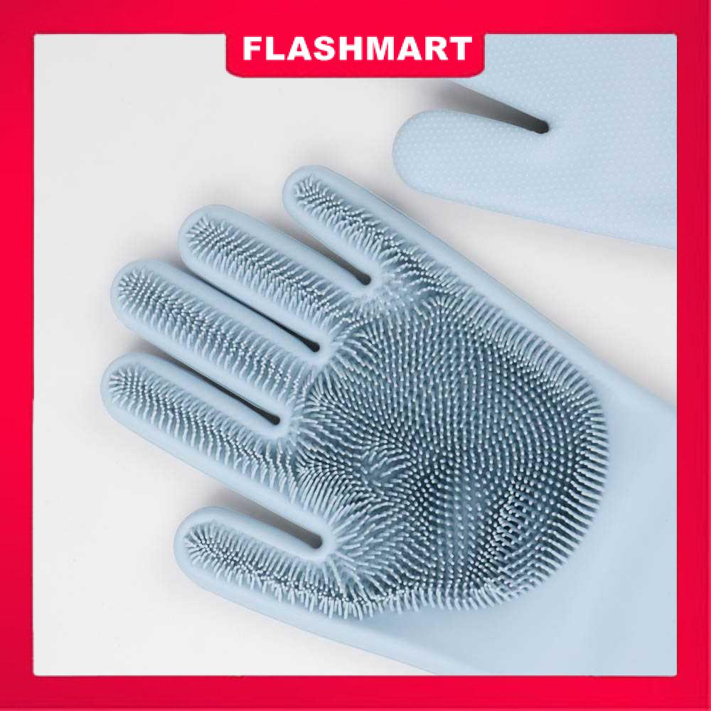 Murah Lebay Flashmart Xiaomi Mijia JJ Sarung Tangan Sikat Magic Silicone Cleaning Gloves