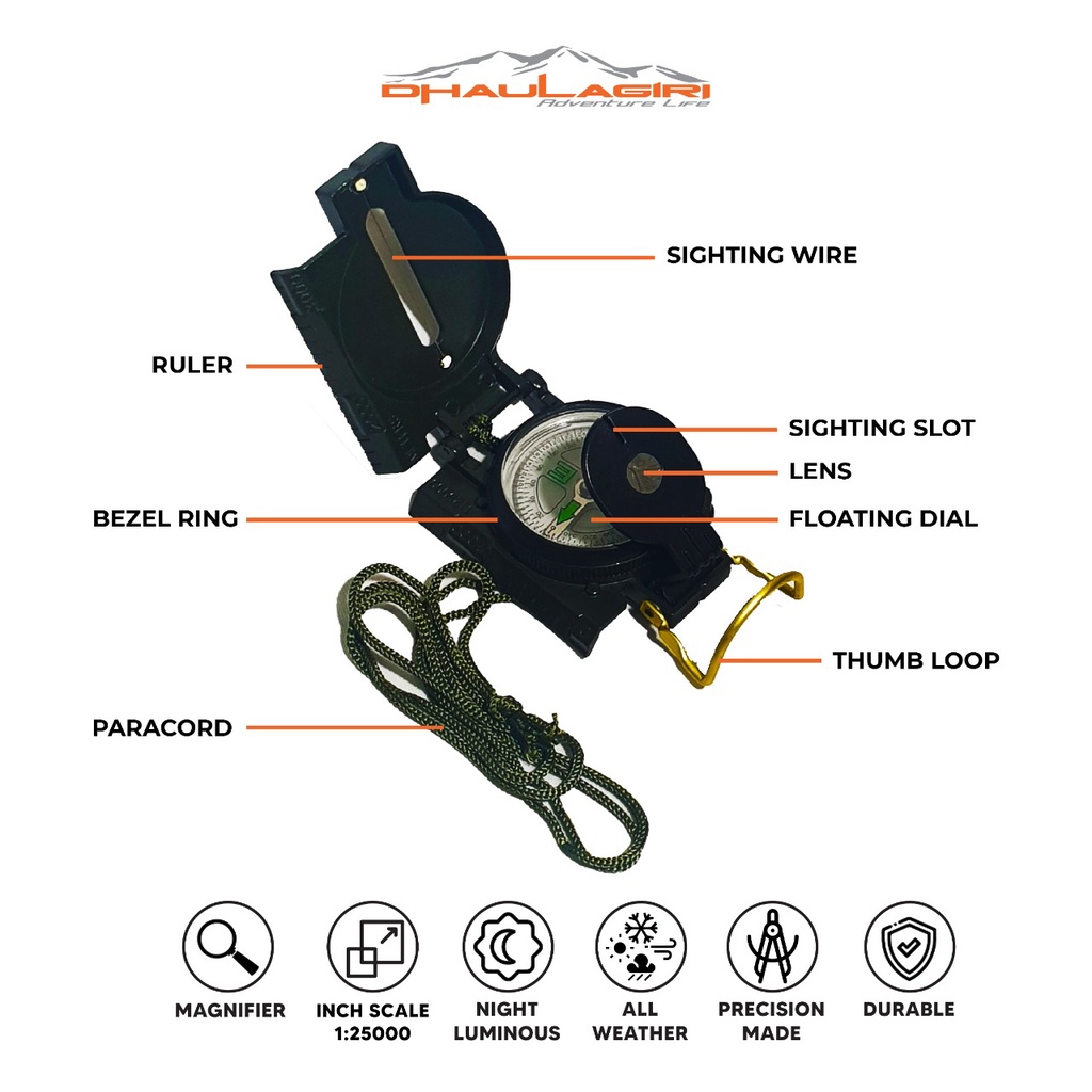 Dhaulagiri Multifunction Lensatic Compass 35