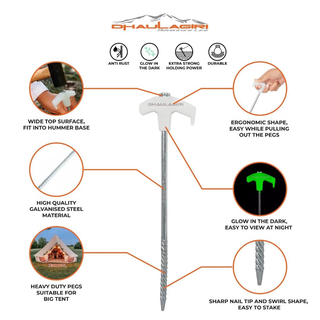 Pasak Tenda Dhaulagiri Luminous Tent Pegs