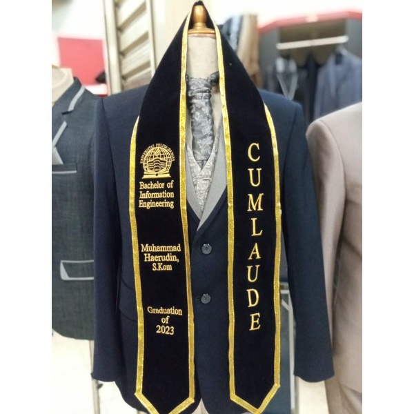 Selempang Wisuda Leher Custom Beludru Baltos Bandung #Selempang Kalung #Aksesoris wisuda