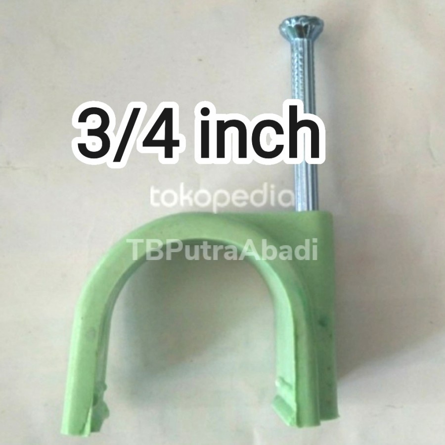 Klem Paralon 3/4 + Paku Beton Klem Pipa Plastik 3/4